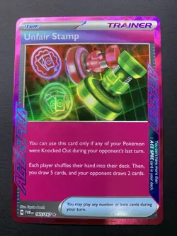 Twilight Masquerade Unfair Stamp 165/167 Holo Ace Rare Pokemon TCG - Image 1