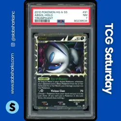 2010 POKEMON HEARTGOLD & SOULSILVER TRIUMPHANT #91/102 ABSOL PRIME PSA 7 - Image 1