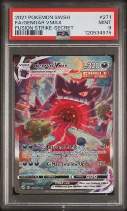 2021 POKEMON SWORD & SHIELD FUSION STRIKE SECRET #271 FULL ART/GENGAR VMAX PSA 9 - Image 1