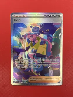 Pokemon Iono 237/091 SV: Paldean Fates Full Art Holo Special Illustration Rare - Image 1