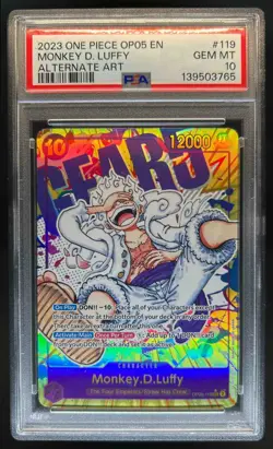 2023 One Piece Monkey.D.Luffy Alternate Art SEC #OP05-119 PSA 10 GEM MINT - Image 1