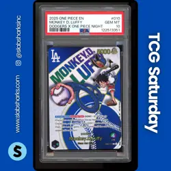 2025 ONE PIECE DODGERS X ONE PIECE NIGHT PROMO #010 MONKEY. D. LUFFY PSA 10 - Image 1