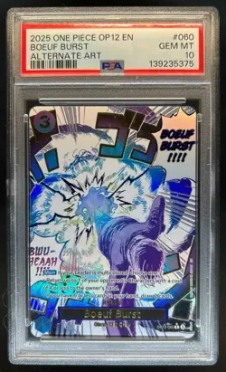 2025 One Piece Legacy of the Master Boeuf Burst Alternate Art #OP12-060 PSA 10 - Image 1