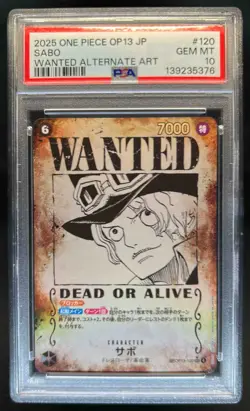 2025 One Piece Japanese Sabo Wanted Alternate Art SEC #OP13-120 PSA 10 GEM MINT - Image 1