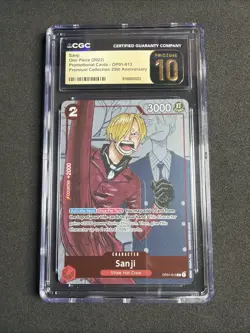 2022 ONE PIECE CCG SANJI OP01-013 25TH PROMO CGC Pristine 10 - Image 1