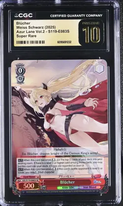 Weiss Schwarz GRADED 2025 Blucher E083S Azur Lane 2 SR PRISTINE 10 ENG - Image 1