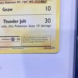 Pokemon Pikachu Common Regular 35/108 Evolutions 60HP Gnaw Thunder Jolt Card - Image 4