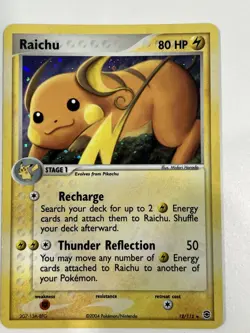 Pokemon Card Raichu 12/112 Holo EX Red Fire Green Leaf NM + - Image 1