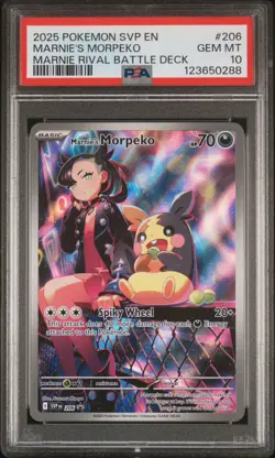 PSA 10 Marnie's Morpeko SVP 206 Illustration Battle Deck Promo Pokemon Card TCG - Image 3