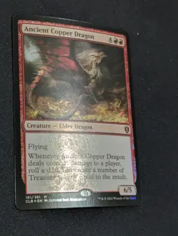 MTG Magic the Gathering Ancient Copper Dragon Foil CLB NM - Image 2