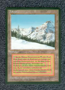 TAIGA rare German Foreign Black Border (FBB) Magic the Gathering Unplayed NM - Image 1