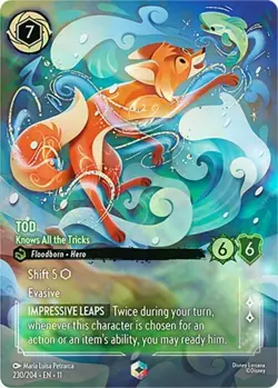 x1 Tod - Knows All the Tricks - 230/204 - Enchanted - Holofoil Lorcana DLC11 Win - Image 1