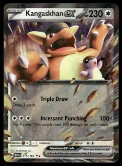 Pokemon Cards Kangaskhan ex 115/165 151 Double Rare NM *3 - Image 1