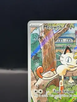 Meowth 106/094 Full Art Illustration Rare Mega Evolution Phantasmal Flames NM - Image 3