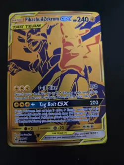 Pokemon Pikachu & Zekrom GX TAG TEAM Black Star Promo SM248 Foil Card - Image 1