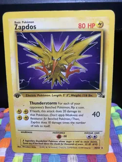 Pokemon TCG Zapdos Fossil Set 1st Edition 30/62 Rare Non-Holo #30 LP - Image 1