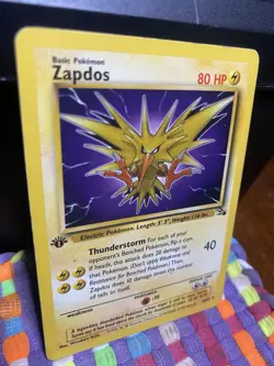 Pokemon TCG Zapdos Fossil Set 1st Edition 30/62 Rare Non-Holo #30 LP - Image 2