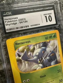 CGC 10 Heracross 64/144 Non Holo Skyridge Pokemon 2003 POP 19 - Image 1