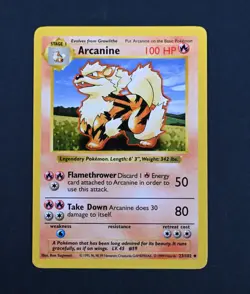 LP Arcanine Shadowless Base Set BSS 23/102 Pokemon Card - Image 1