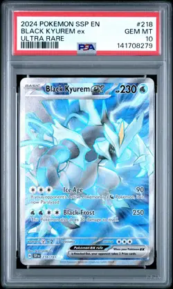Black Kyurem Ex #218 2024 Pokemon Ssp En-Surging Sparks Ultra Rare PSA 10 250001 - Image 1