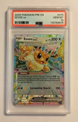 Pokemon Prismatic Eevee EX 075/131 Double Rare PSA 10 Gem MT - Image 1