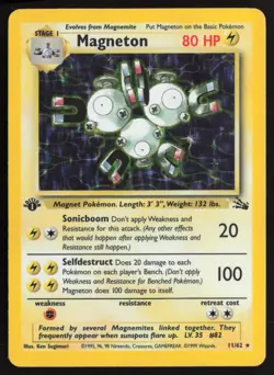 Pokemon 1st Edition Magneton 11/62 Fossil Holo - Image 1