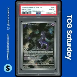 2023 POKEMON SV BLACK STAR PROMOS 151 MEW UPC PROMO #052 MEWTWO PSA 8 - Image 1