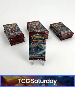 POKEMON SUN & MOON CRIMSON INVASION SEALED BOOSTER PACKS LOT OF 28 - Image 1
