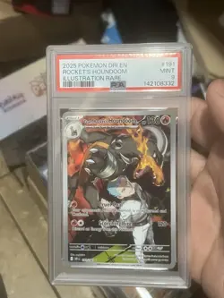 Pokemon TCG Team Rockets Houndoom 191 Full Art IR Destined Rivals PSA 9 MINT - Image 1