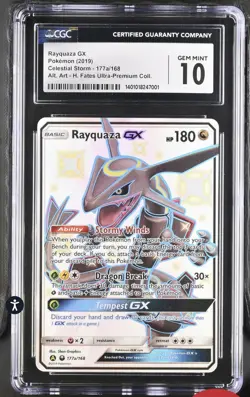CGC 10 Gem Mint Rayquaza GX 177a/168 Hidden Fates Promo Pokemon 2019 - Image 1