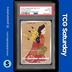 2021 POKEMON JAPANESE S-P POKEMON STAMP BOX PROMO #227 PIKACHU PSA 10 - Image 1