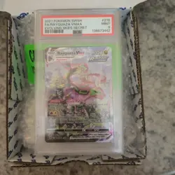 2021 Pokemon SWSH FA/RAYQUAZA VMAX EVOLVING SKIES-SECRET, MINT, PSA 9 - Image 1
