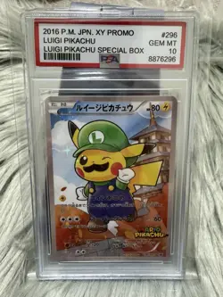 Pokemon Luigi Pikachu 296/XY-P Special Box Promo 2016 Holo Japanese 【Custom】 - Image 1
