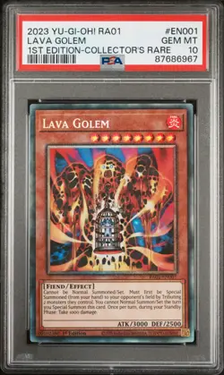 Lava Golem PSA 10 - RA01-EN001 - Collector's Rare - Yugioh Graded - Image 1