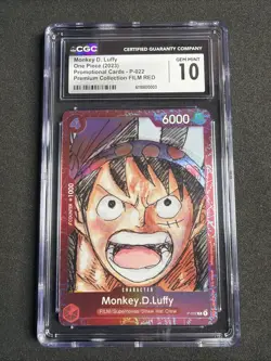 CGC Gem 10 Monkey D. Luffy P-022 Alternate Art Parallel One Piece - Image 1