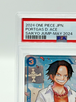 PSA 10 Portgas D. Ace P-074 Saikyo Jump May 2024 Promo One Piece GEM MINT JP - Image 4