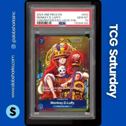 2024 ONE PIECE CONVENTION EXCLUSIVE-FOIL PROMO #P-043 MONKEY. D. LUFFY PSA 10 - Image 1
