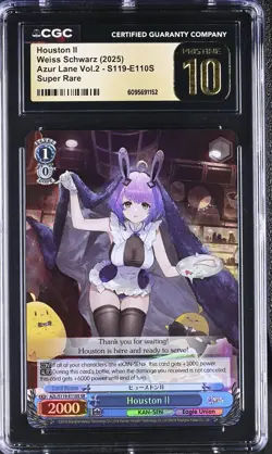 Weiss Schwarz GRADED 2025 Houston II E110S Azur Lane 2 SR PRISTINE 10 ENG - Image 1