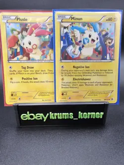 Plusle 47/113 & Minun 48/113 Set Legendary Treasures Pokemon TCG Card - NM - Image 1