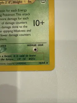 Celebi Neo Revelation 16/64 Regular Non-Holo Pokemon Card - Image 4