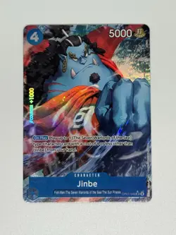 Bandai One Piece Card Game Jinbe OP07-045 SR 5000 Power 4 Cost Holo - Image 1