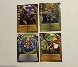Lot of 4 Bakugan Cards 2010 Played - Image 1