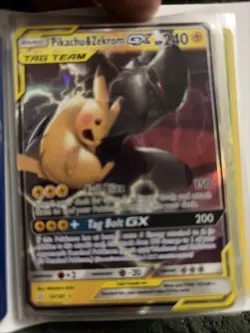 Pokemon TCG Sm: Team Up Pikachu Zekrom GX Ultra Rare Holo Card 33/181 - Image 1