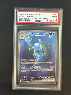 BLASTOISE EX PSA 9 MINT #200 POKEMON CARD EN-151 SPECIAL ILLUSTRATION RARE - Image 1