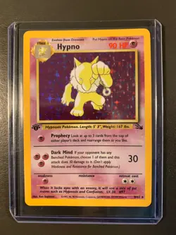 Hypno Fossil Set 8/62 1st Edition Holo Pokemon TCG Card - Vintage - Image 1
