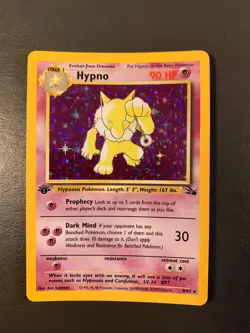 Hypno Fossil Set 8/62 1st Edition Holo Pokemon TCG Card - Vintage - Image 2