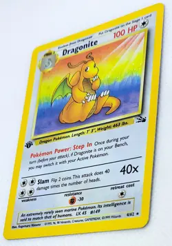 Dragonite 4/62 Rare Fossil Holo 1st Edition Pokemon NICE CARD! - Image 2