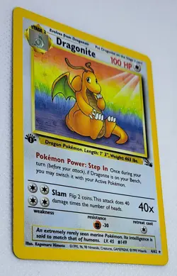 Dragonite 4/62 Rare Fossil Holo 1st Edition Pokemon NICE CARD! - Image 3