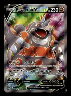 Rhyperior V 181/189 Full Art Ultra Rare Darkness Ablaze Pokemon Card - Image 1