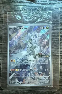 POKEMON JOURNEY TOGETHER - N’S RESHIRAM 167/159 STAMPED PROMO CARD - SEALED NM - Image 1